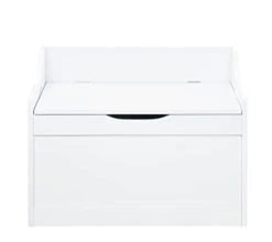 Wood Modern Storage Bench Box Blanket Chest Trunk With Safety Hinged Lid In White Finish -Best Furniture Store 212g1YKPmlS