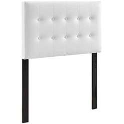 Emily Tufted Button Faux Leather Upholstered Twin Headboard In White 14 Emily Tufted Button Faux Leather Upholstered Twin Headboard In White -Best Furniture Store 2179ifVJ6gS