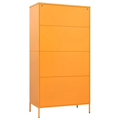 Metal Wardrobe Cabinet, Steel Tall Storage Cabinet With Doors And Shelves, Metal Storage Cabinet With Hanging Rod And Adjustable Shelves For Office,Mustard Yellow 35.4"x19.7"x70.9"(I) 4 Metal Wardrobe Cabinet, Steel Tall Storage Cabinet With Doors And Shelves, Metal Storage Cabinet With Hanging Rod And Adjustable Shelves For Office,Mustard Yellow 35.4"x19.7"x70.9"(I) - Image 4