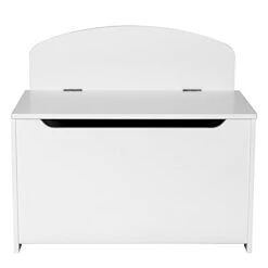 Wooden Toy Box And Storage Chest，Entryway Bench With 2 Safety Hinges，White Color