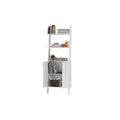 Manhattan Comfort Cooper Mid Century Modern Ladder Display Cabinet With 2 Floating Shelves, White -Best Furniture Store 21Jwd4MOCRL