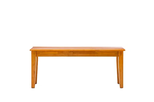 LINYY Shaker Backless Wood Dining Bench - Oak Finish 2 LINYY Shaker Backless Wood Dining Bench - Oak Finish - Image 2
