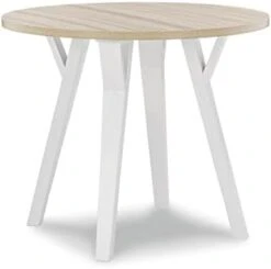 Signature Design By Ashley Otaska Mid Century Modern Round Dining Room Table, Black -Best Furniture Store 21LxpkDswLL. AC