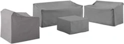Crosley Furniture MO75011-GY Heavy-Gauge Reinforced Vinyl 4 Piece Furniture Cover Set (Loveseat, Sofa, Table/Ottoman, Chair), Gray -Best Furniture Store 21PAU1hYn2L. AC