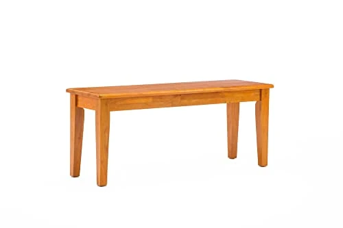 LINYY Shaker Backless Wood Dining Bench - Oak Finish 1 LINYY Shaker Backless Wood Dining Bench - Oak Finish