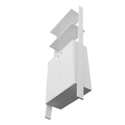 Manhattan Comfort Cooper Mid Century Modern Ladder Display Cabinet With 2 Floating Shelves, White -Best Furniture Store 21PWT5beArL