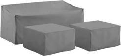 Crosley Furniture MO75011-GY Heavy-Gauge Reinforced Vinyl 4 Piece Furniture Cover Set (Loveseat, Sofa, Table/Ottoman, Chair), Gray -Best Furniture Store 21QEzsYRXDL. AC