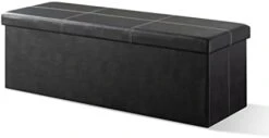 Otto & Ben Folding Chest With Memory Foam Seat Tufted Faux Leather Trunk Bedroom Ottomans Bench End Table, 45 Inch, Black -Best Furniture Store 21SkNdpae L. AC