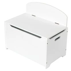 Wooden Toy Box And Storage Chest,Entryway Bench With 2 Safety Hinges,White Color 7 Wooden Toy Box And Storage Chest,Entryway Bench With 2 Safety Hinges,White Color -Best Furniture Store 21U9G8OLbxS