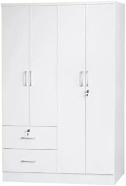 Modern Modern Wood 4 Doors 2 Drawers Armoire In White -Best Furniture Store 21UZo9m1IZL. AC