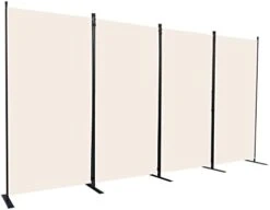 CHOSENM Room Divider, 4 Panel Folding Privacy Screens With Wider Support Feet, 6 Ft Portable Room Partition For Room Separator, 88" W X 71" H, Black -Best Furniture Store 21WhrptA9dL. AC