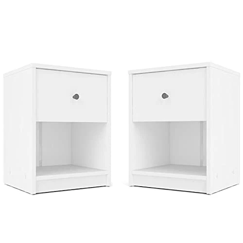 Home Square 2 Piece Bedroom Set With 2 One Drawer Nightstands In White 1 Home Square 2 Piece Bedroom Set With 2 One Drawer Nightstands In White