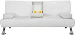SDFGH Faux Leather Futon Multifunctional Convertible Folding Bed Sofa With Cupholders Pillows -Best Furniture Store 21aqVDQR5RL. AC