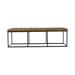 HomePop Home Decor | Large Upholstered Bench | Bench Ottoman With Storage For Living Room & Bedroom | Decorative Home Furniture (Light Brown Faux Leather) -Best Furniture Store 21dpobxMpHL