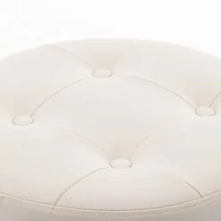 Duhome PU Leather Vanity Stool Makeup Stool Vanity Chair Height Adjustable Swivel Stool Round Ottoman White -Best Furniture Store 21gOUBI82HL