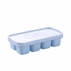 TEEGUI Silicone Ice Tray Jelly Yogurt Ice Cube Mold Ice Tray Ice Box Food Grade Ice Container Refrigerator Ice Maker Package Included: Ice Cream Freezer Container (Blue, One Size)