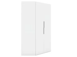 Rockefeller Ultra Modern 2 Door Open Corner Bedroom Closet With Hanging Rods, 65.91", White -Best Furniture Store 21ivKLVGqxL