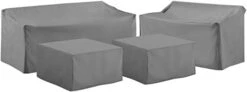 Crosley Furniture MO75011-GY Heavy-Gauge Reinforced Vinyl 4 Piece Furniture Cover Set (Loveseat, Sofa, Table/Ottoman, Chair), Gray -Best Furniture Store 21lbcoR0dJL. AC