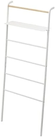 YAMAZAKI Home Tower Leaning Ladder With Shelf White 7 YAMAZAKI Home Tower Leaning Ladder With Shelf White - Image 7