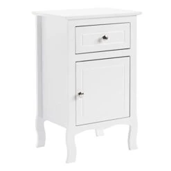 Cffuvros Country Nightstand With 1 Drawer And 1 Door, Wood Night Stand For Bedroom Night Tables, Bedside End Table For Bedroom Living Room Storage Organizer