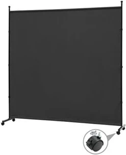 SIMFLAG 6FT Single Panel Room Divider With Wheels,Rolling Fabric Room Dividers For Partition Privacy Screens,Freestanding Wall Divider For Home Office,Restaurant,Hospital,(Black) -Best Furniture Store 21q5K0qdxBL. AC