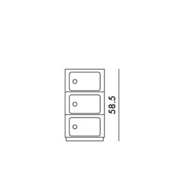 Kartell Componibili Drawers By Anna Castelli Ferrieri, Pack Of 1, Metallic Copper