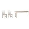Signature Design By Ashley Skempton Modern Farmhouse Dining Room Chair, 2 Count, Whitewash & Skempton Farmhouse Storage Bench, White & Light Brown