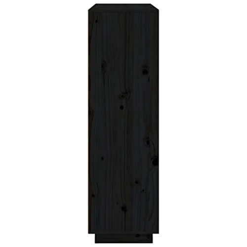 FIRBNUS Highboard Black 43.5"x13.8"x46.1" Kitchen Storage Cabinets Pantry Cabinets Kitchen Pantry Sideboard Cabinet Storage Furniture Wooden Storage Cabinet Tall Cabinet Solid Wood Pine 4 FIRBNUS Highboard Black 43.5"x13.8"x46.1" Kitchen Storage Cabinets Pantry Cabinets Kitchen Pantry Sideboard Cabinet Storage Furniture Wooden Storage Cabinet Tall Cabinet Solid Wood Pine - Image 4
