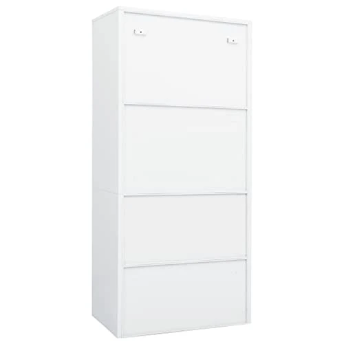 Wardrobe Steel Storage Chests White 31.5"x19.7"x70.9" 4 Wardrobe Steel Storage Chests White 31.5"x19.7"x70.9" - Image 4