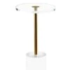 Artmaze Clear Acrylic End Table,Side Table,Brushed Brass Metal,Round,for Office, Living Room And Bedroom,Easy Assembly,12x12 Inch，21.3 Inch High
