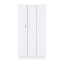 GENERIC Erie Wardrobe With Four Storage Shelves, Two Drawers And Three Doors -White
