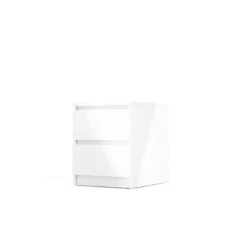 3PC Set Engineered Wood With 2 Nightstands And 1 Double Dresser In White Gloss 7 3PC Set Engineered Wood With 2 Nightstands And 1 Double Dresser In White Gloss -Best Furniture Store 21x4MnlmR4L