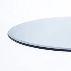 26" Round Clear Glass Table Top 1/2" Thick 1" Beveled Edge