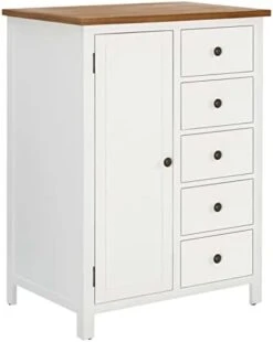 Wardrobe With Door, 5 Storage Drawers And Hanging Rail, Oak Wood Clothes Organizer, Wooden Armoire Cabinet For Bedroom Home Furniture 29.9 X 20.5 X 41.3 Inches (W X D X H) -Best Furniture Store 31 17iHIJ3L. AC