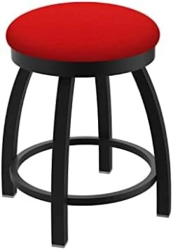 Misha Swivel Vanity Stool, 18" Seat Height, Black Vinyl -Best Furniture Store 31 DVGoBibL. AC