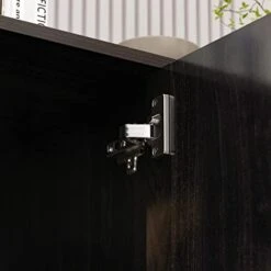 DiDuGo Kitchen Sideboard Cabinet With 3 Drawers & 2 Doors, Credenza Sideboard Buffet With Shelves, 69 Inch Tabletop, Gold Metal Legs & Handles, Espresso (69”W X 15.6”D X 30”H) -Best Furniture Store 3102rX7BchL