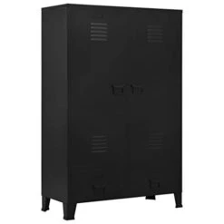 Metal Home Wardrobe | 55 Inch Tall Wardrobe With 3 Smaller Compartments And 2 Drawers | Home Wardrobe Industrial Black Steel | Metal Storage Cabinet For Home Office | 35.4"x15.7"x55.1"
