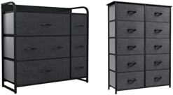 Fabric Dresser With 7 Drawers- Furniture Storage Tower, Chest Of Drawer, Organizer Unit, Living Room & Closets & Fabric Dresser With 5 Drawers - Storage Tower Light Grey -Best Furniture Store 310NT1NPZBL. AC