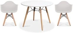 2xhome - Kids Size Plastic Toddler Armchairs With Natural Wooden Dowel Legs And White Round Table, Black (3 Piece Set) 27 2xhome - Kids Size Plastic Toddler Armchairs With Natural Wooden Dowel Legs And White Round Table, Black (3 Piece Set) -Best Furniture Store 310PI6Q1LCL. AC