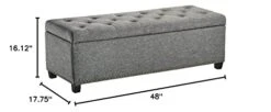 FIRST HILL FHW Thomas Rectangular Storage Ottoman Bench, Large, Stone Grey 12 FIRST HILL FHW Thomas Rectangular Storage Ottoman Bench, Large, Stone Grey -Best Furniture Store 312736LyfxL