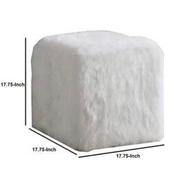 Homepop Home Decor | Faux Fur Pouf Ottoman | Pouf Ottomans For Living Room & Bedroom | Decorative Home Furniture(White) -Best Furniture Store 312DVNe6ZCL