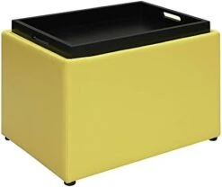 Convenience Concepts Designs4Comfort Accent Storage Ottoman With Reversible Tray, Espresso Faux Leather 22.75 X 15.75 X 16 -Best Furniture Store 312IknkyUEL. AC