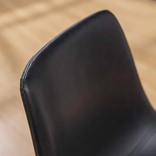 Walker Edison Douglas Urban Industrial Faux Leather Armless Dining Chairs, Set Of 2, Black & Dining Table Dining Room Kitchen Table Set Dining Chairs Set, 40 Inch, Dark Walnut And Black 3 Walker Edison Douglas Urban Industrial Faux Leather Armless Dining Chairs, Set Of 2, Black & Dining Table Dining Room Kitchen Table Set Dining Chairs Set, 40 Inch, Dark Walnut And Black - Image 3