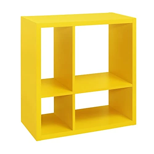 KB Designs Yellow 4-Cube Open Bookcase, Kids Toy Storage Shelf Organizer 1 KB Designs Yellow 4-Cube Open Bookcase, Kids Toy Storage Shelf Organizer
