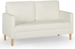 AILEEKISS Mid-Century Sectional Sofa Sets 3 Pieces Faux Leather Loveseat Couches With 2 USB Living Room Furniture Accent Arm Chairs For Small Space, Apartment, Office (1-Seater+1-Seater+3-Seater) -Best Furniture Store 312qJODuroL. AC