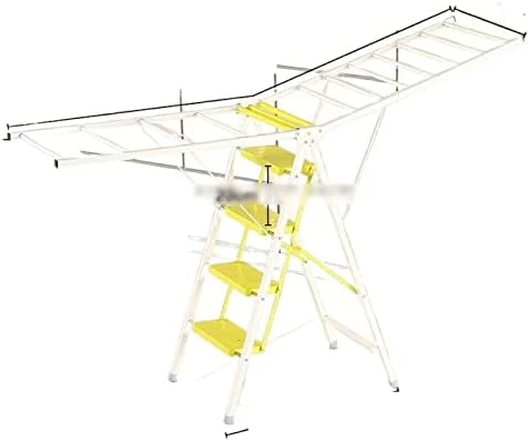 IEASEsst Extension Ladder Household Multifunctional Stair Folding Thickened Telescopic Indoor Balcony Wing Fork Ladder Clothes Drying Quilt Mini Frame (Color : 1, Size : 1) 10 IEASEsst Extension Ladder Household Multifunctional Stair Folding Thickened Telescopic Indoor Balcony Wing Fork Ladder Clothes Drying Quilt Mini Frame (Color : 1, Size : 1) - Image 10