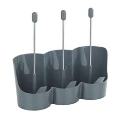 WENKO Filia, Space-Saving Bottle Holder With Non-Slip Coating On The Base, 29 X 27 X 12,5 Cm, Grey -Best Furniture Store 313CYE72roL