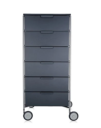 Kartell Mobil Drawers On Wheels By Antonio Citterio With Oliver Low, Pack Of 1, Matte Opaque Slate 1 Kartell Mobil Drawers On Wheels By Antonio Citterio With Oliver Low, Pack Of 1, Matte Opaque Slate