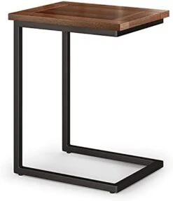 SIMPLIHOME Skyler SOLID MANGO WOOD And Metal 18 Inch Wide Rectangle Industrial C Side Table In Dark Cognac Brown, Fully Assembled, For The Living Room And Bedroom -Best Furniture Store 313JlXhBjS. AC