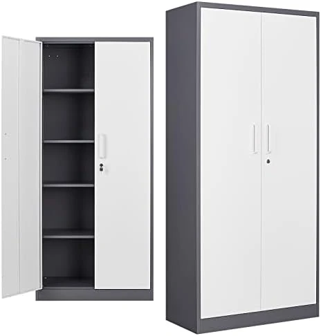 MIIIKO Steel Cabinet Wardrobe, Metal Locker Cabinet With Hanging Rod, Metal Clothing Locker Storage For Home, Office, Garage And Changing Room 8 MIIIKO Steel Cabinet Wardrobe, Metal Locker Cabinet With Hanging Rod, Metal Clothing Locker Storage For Home, Office, Garage And Changing Room - Image 8